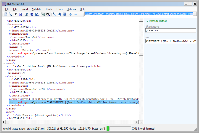 xml editor screenshot